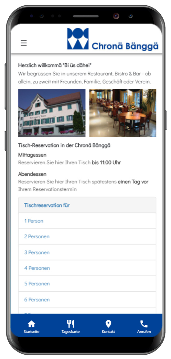 App - PWA Referenz Restaurant Chronae