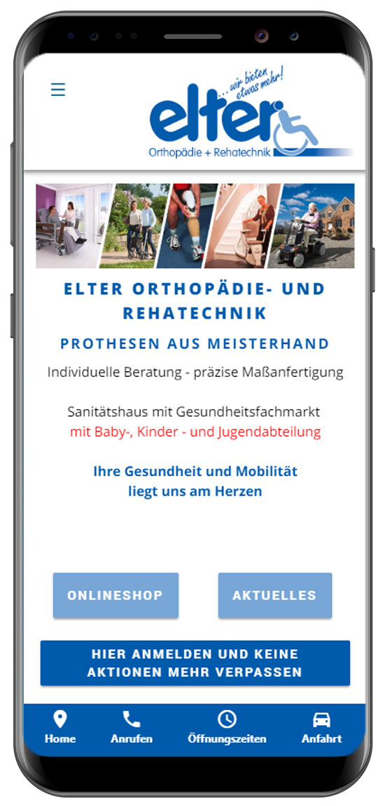 App - PWA Referenz Elter Orthopädie- und Rehatechnik  App